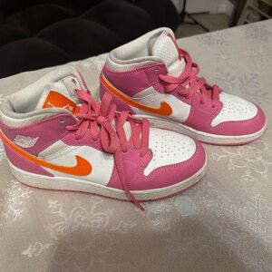 Nike Kids Pink and Orange High-Top Sneakers